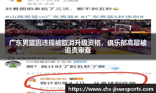 广东男篮因违规被取消升级资格，俱乐部高层被追责审查
